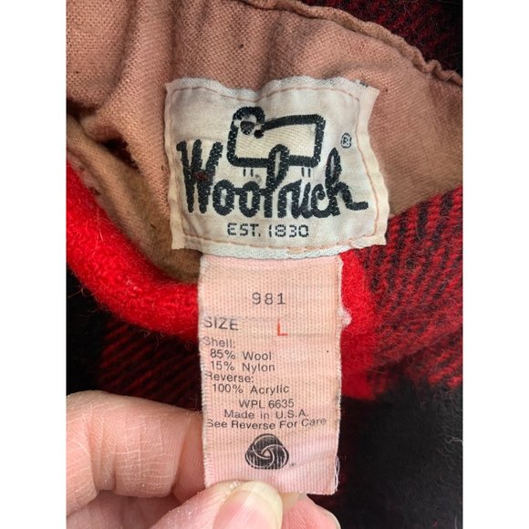 Woolrich Mens LG Vintage Wool Buffalo Red Plaid Reversible Hunters Orange Huntin - Picture 3 of 14